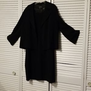Kasper black suit dress with coat size 14